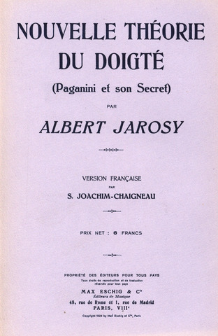 Albert Jarosy - Nouvelle théorie du doigté