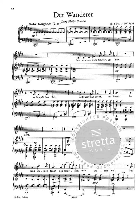 pianoforte partiture 8150b Schubert FRANZ ausgewaehlte CANZONI mezzi di canto 