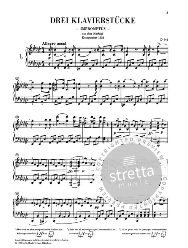 Franz Schubert: 3 Piano Pieces (Impromptus) op. post. D 946 (1)