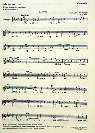 Josef Rheinberger - Missa in f f-Moll op. 62 (1871-72)
