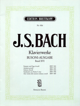 Johann Sebastian Bach: Einzelne Werke BWV 905, 969, 844, 990, 989