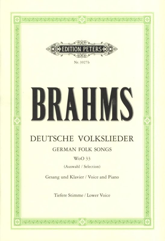 Johannes Brahms - German Folk Songs WoO 33 – Low Voice