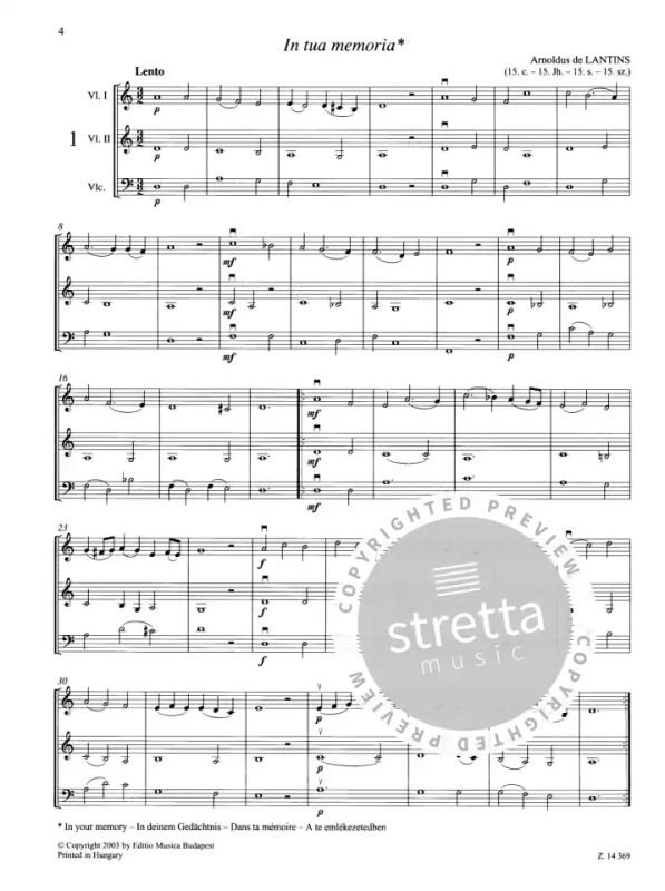 Trios für zwei Violinen und Violoncello (1)