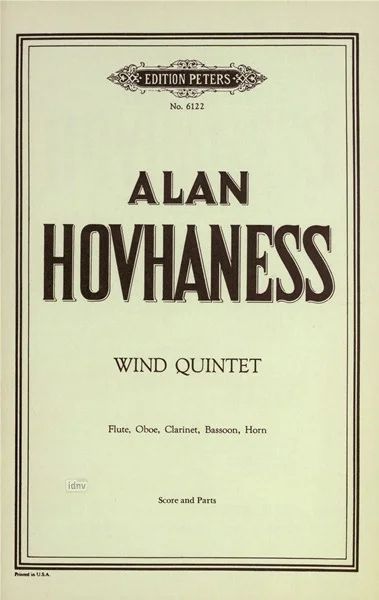 Alan Hovhaness - Quintett für Holzbläser op. 159