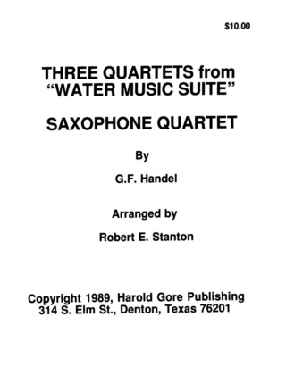 Georg Friedrich Händel: 3 Quartets (Wassermusik)