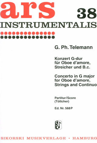 Georg Philipp Telemann - Konzert für Oboe d'amore, Streicher und B.c. G-Dur TWV 51:G3