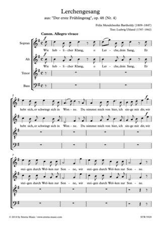 Felix Mendelssohn Bartholdy: Lerchengesang