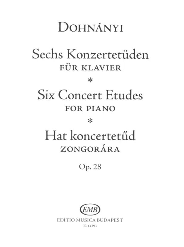 Ernst von Dohnányi - Six Concert Etudes for piano op. 28