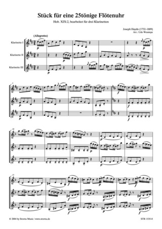Joseph Haydn - Stück für eine 25tönige Flötenuhr