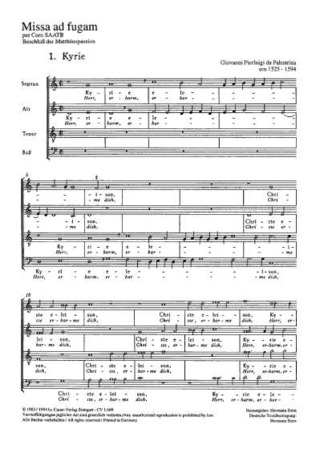 Giovanni Pierluigi da Palestrina: Missa ad fugam