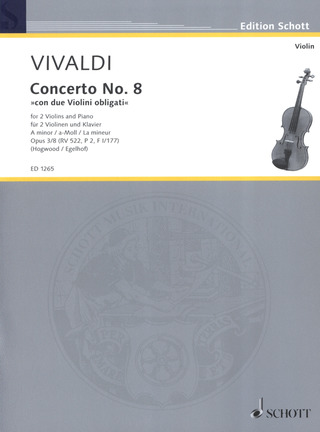 Antonio Vivaldi - L'Estro Armonico a-Moll op. 3/8 RV 522, P 2, F I/177