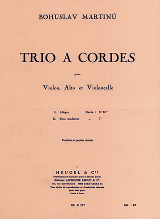 Bohuslav Martinů - Trio à cordes n°2 H238
