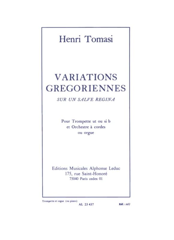 Henri Tomasi - Variations Grégoriennes Sur Un Salve Regina