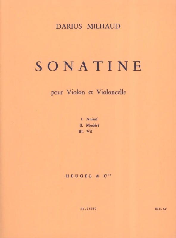 Darius Milhaud - Sonatine op. 324