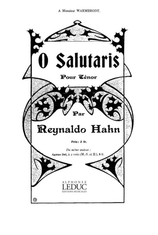 Reynaldo Hahn - O Salutaris
