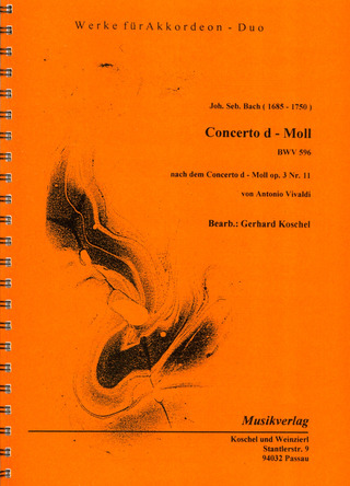 Johann Sebastian Bach - Konzert D-Moll Bwv 596 Nach Dem Concerto