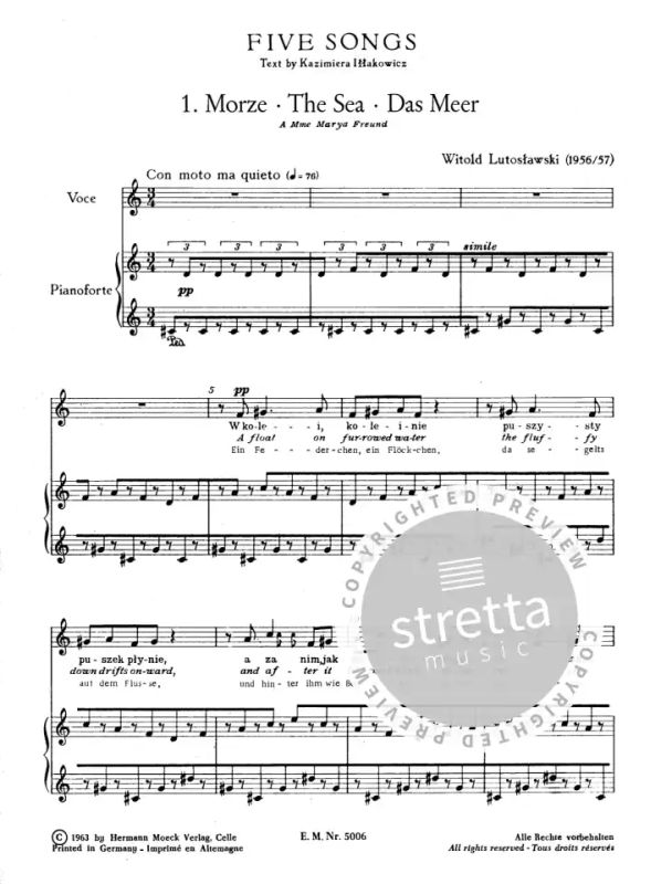 Witold Lutosławski - Fünf Lieder (1)