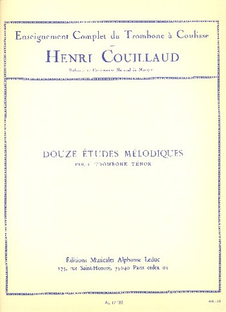Henri Couillaud - Douze Études Mélodiques pour Trombone Ténor