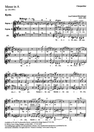 Josef Rheinberger - Messe in A op. 126