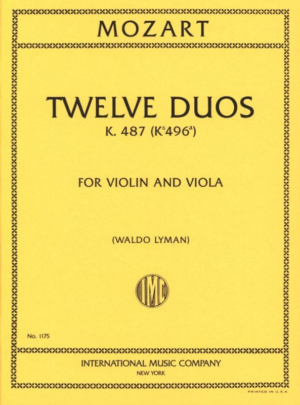 Wolfgang Amadeus Mozart: Zwölf Duos KV 487 (496a)