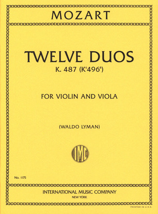 Wolfgang Amadeus Mozart: Twelve Duos K. 487 (496a)