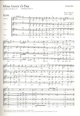 Joseph Haydn - Missa brevis G-Dur XXII:3 (1750 (?) (terminus ante quem)