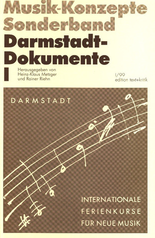 Musik-Konzepte Sonderband – Darmstadt-Dokumente 1