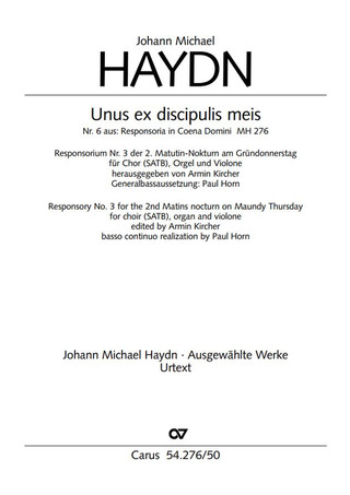Michael Haydn - Unus ex discipulis meis