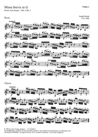 Joseph Haydn: Missa brevis G-Dur XXII:3 (1750 (?) (terminus ante quem)
