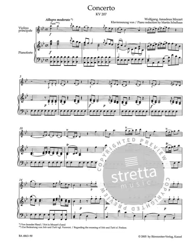 Wolfgang Amadeus Mozart - Konzert für Violine und Orchester Nr. 1 B-Dur KV 207 (1)