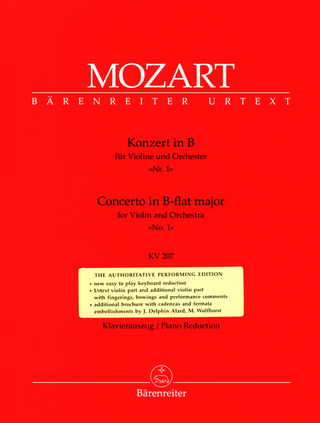 Wolfgang Amadeus Mozart - Konzert für Violine und Orchester Nr. 1 B-Dur KV 207