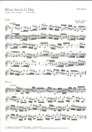 Joseph Haydn - Missa brevis G-Dur XXII:3 (1750 (?) (terminus ante quem)