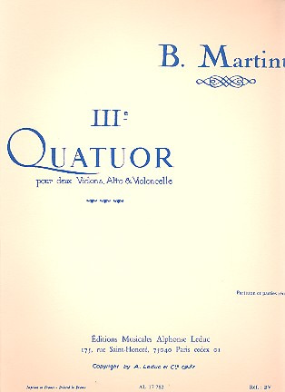 Bohuslav Martinů - Quartet No.3, H183