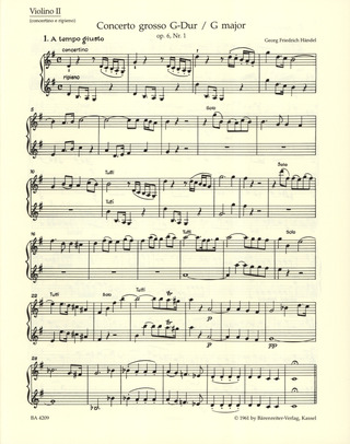 George Frideric Handel - Concerto grosso G-Dur op. 6/1 HWV 319