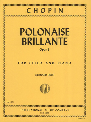 Frédéric Chopin - POLONAISE BRILLANTE OP3 Vc Pft