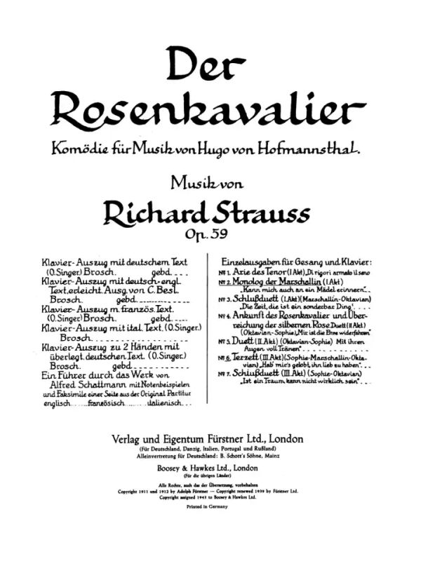 Richard Strauss - Der Rosenkavalier op. 59 (1909-1910)