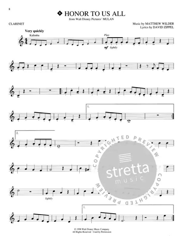 Easy Clarinet Sheet Music Disney : Disney Clarinet Buy Now In The