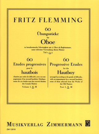 Flemming Fritz - 60 Übungsstücke für Oboe in fortschreitender Schwierigkeit, mit 2. Oboe als Begleitstimme, Teil 2