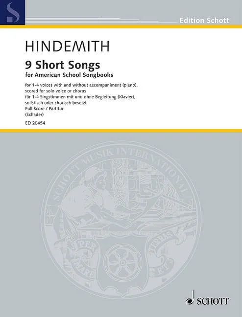 Paul Hindemith - 9 Short Songs