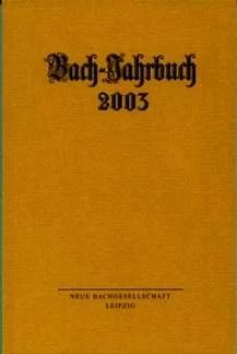 Bach-Jahrbuch 2003