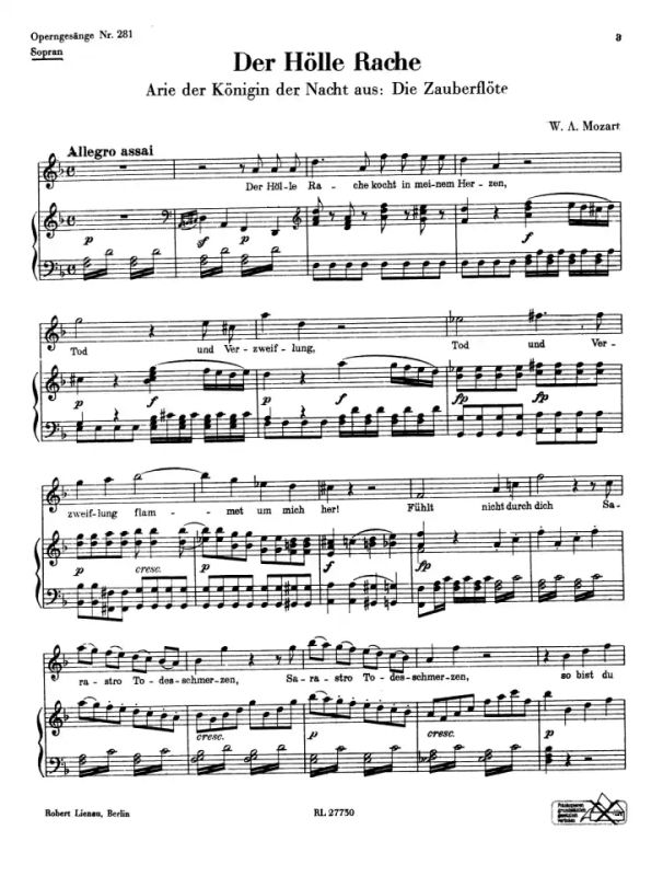 Wolfgang Amadeus Mozart - Der Hölle Rache 281
