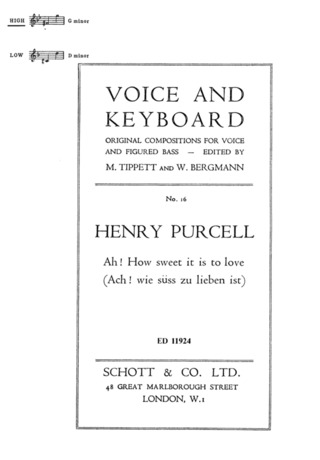 Henry Purcell: Ah! How sweet it is to love g-Moll