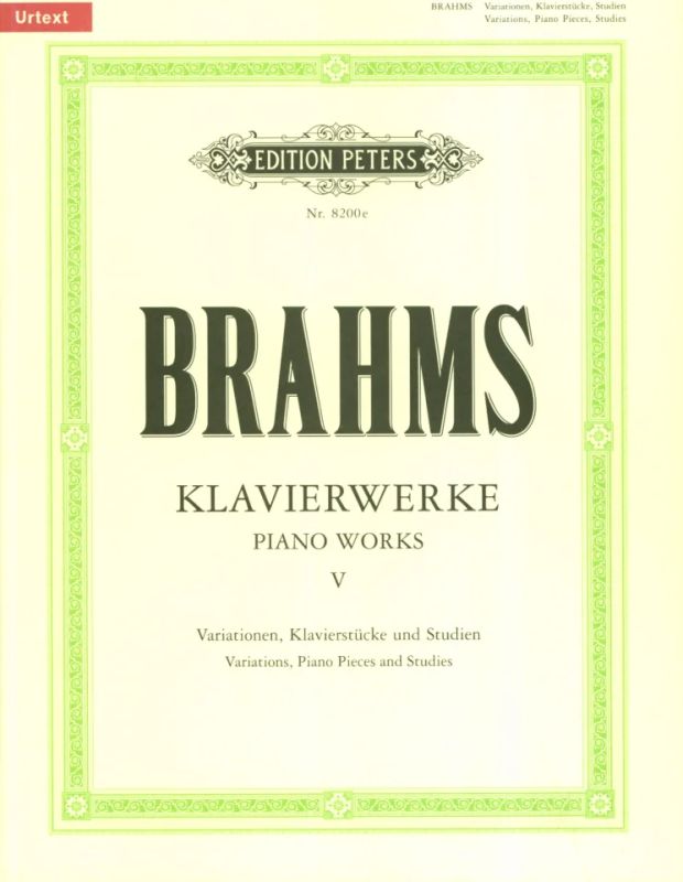 Johannes Brahms - Klavierwerke - Band 5: Variationen, Klavierstücke und Studien