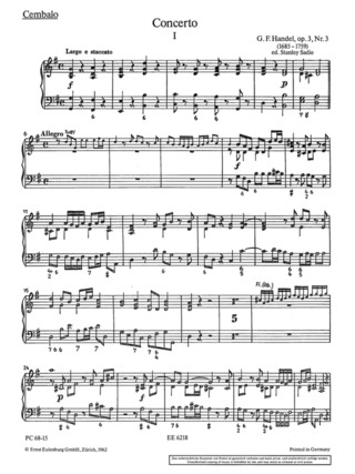 Georg Friedrich Händel - Concerto grosso G-Dur op. 3/3 HWV 314