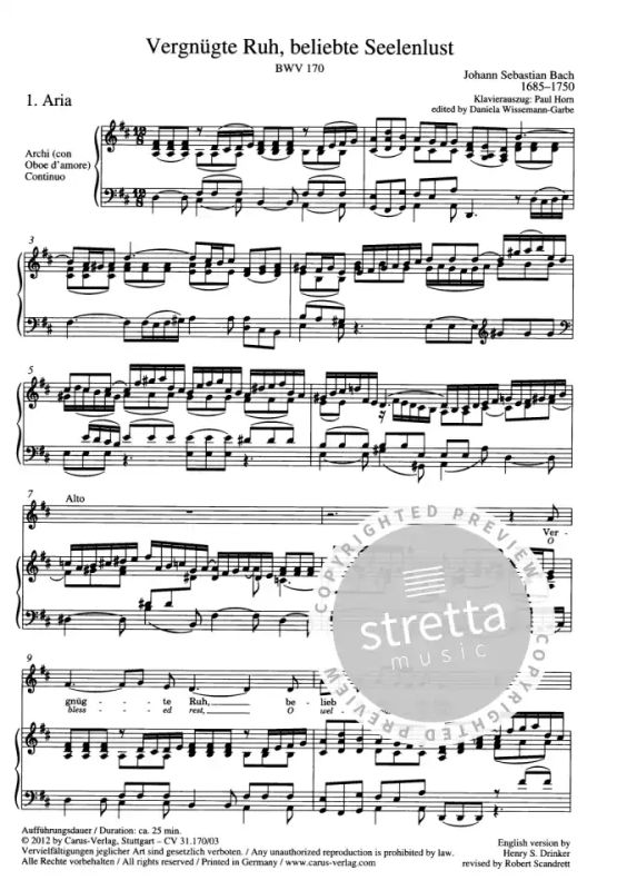 Johann Sebastian Bach - Vergnügte Ruh, beliebte Seelenlust BWV 170 (1)