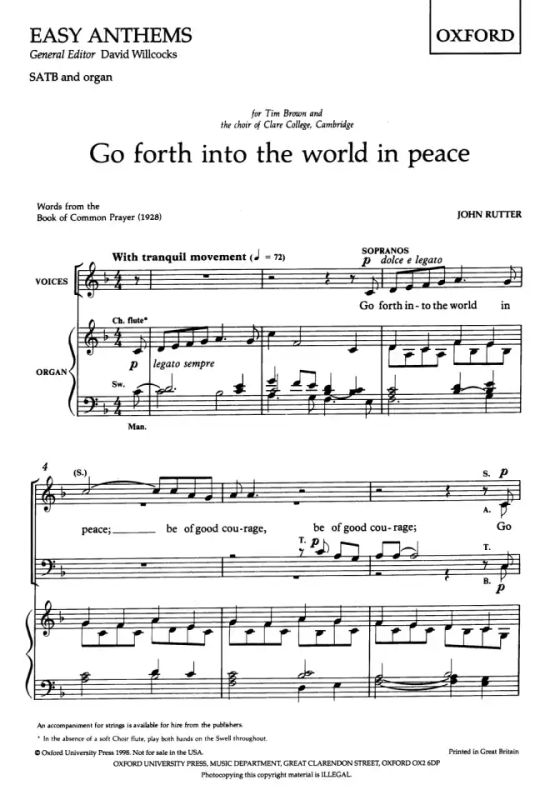 John Rutter - Go Forth into the World in Peace