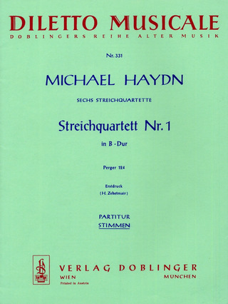 Michael Haydn - Streichquartett Nr. 1 B-Dur P 124