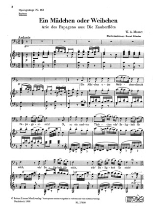 Wolfgang Amadeus Mozart - Ein Mädchen oder Weibchen 162