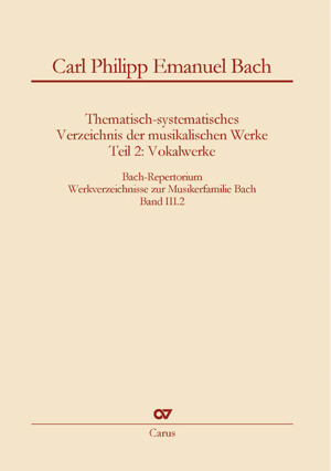Carl Philipp Emanuel Bach - Thematisch-systematisches Verzeichnis der musikalischen Werke 2