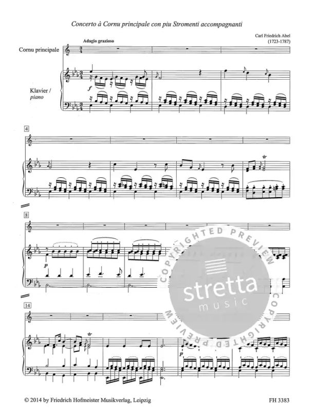 Carl Friedrich Abel: Concerto à Cornu principale con piu Stromenti accompagnanti (1)